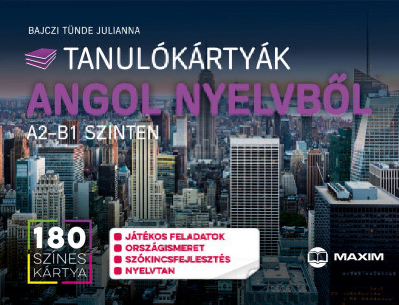 Tanulókártyák angol nyelvből A2-B1 szinten haladóknak - 180 db színes kártya + megoldófüzet és játéktábla