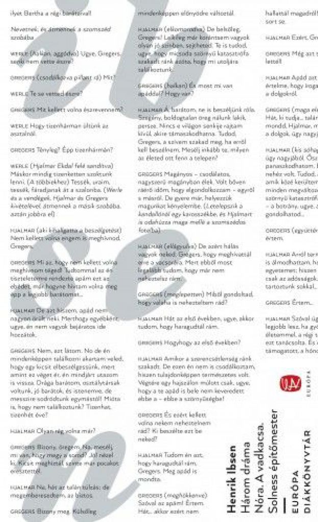 Három dráma - Nóra - A vadkacsa - Solness építőmester