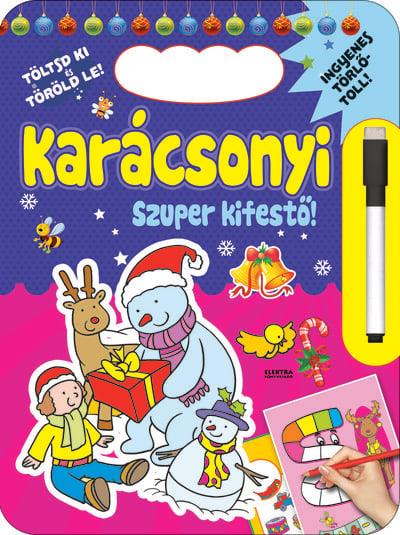 Karácsonyi szuper kifestő - Töltsd ki és Töröld le! (lila)