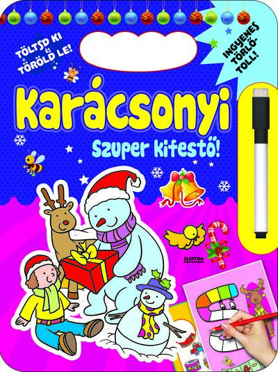 Karácsonyi szuper kifestő - Töltsd ki és Töröld le! (lila)
