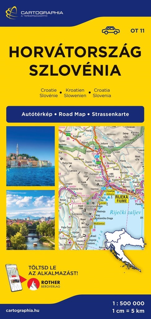Horvátország, Szlovénia keményborítós térkép