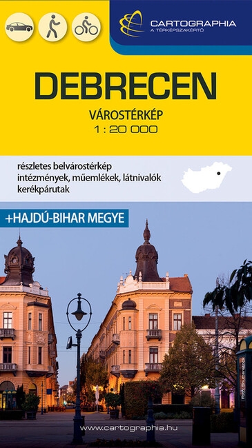 Debrecen / Hajdú-Bihar megye keményborítós térkép